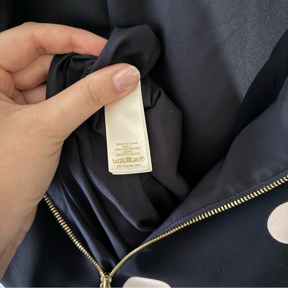 Kate Spade Navy & Light Pink Polka Dot Mini Dress with Boat Neck - Picture 11 of 11